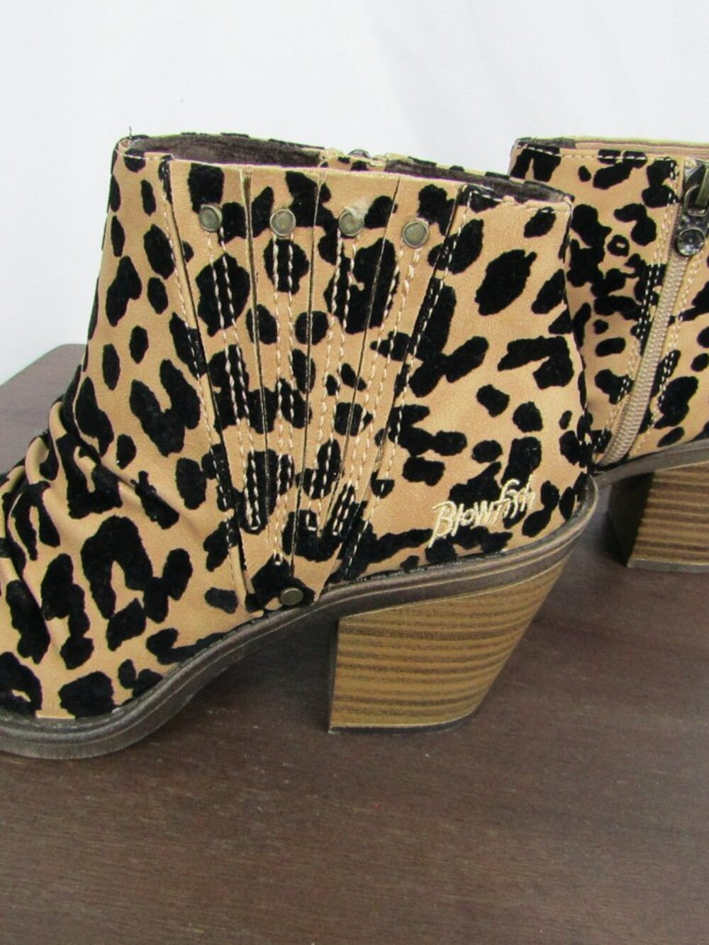 Blowfish Malibu | Leopard | 2 1/2" Heeled Ankle Boots | Zippered - Picture 7 of 7